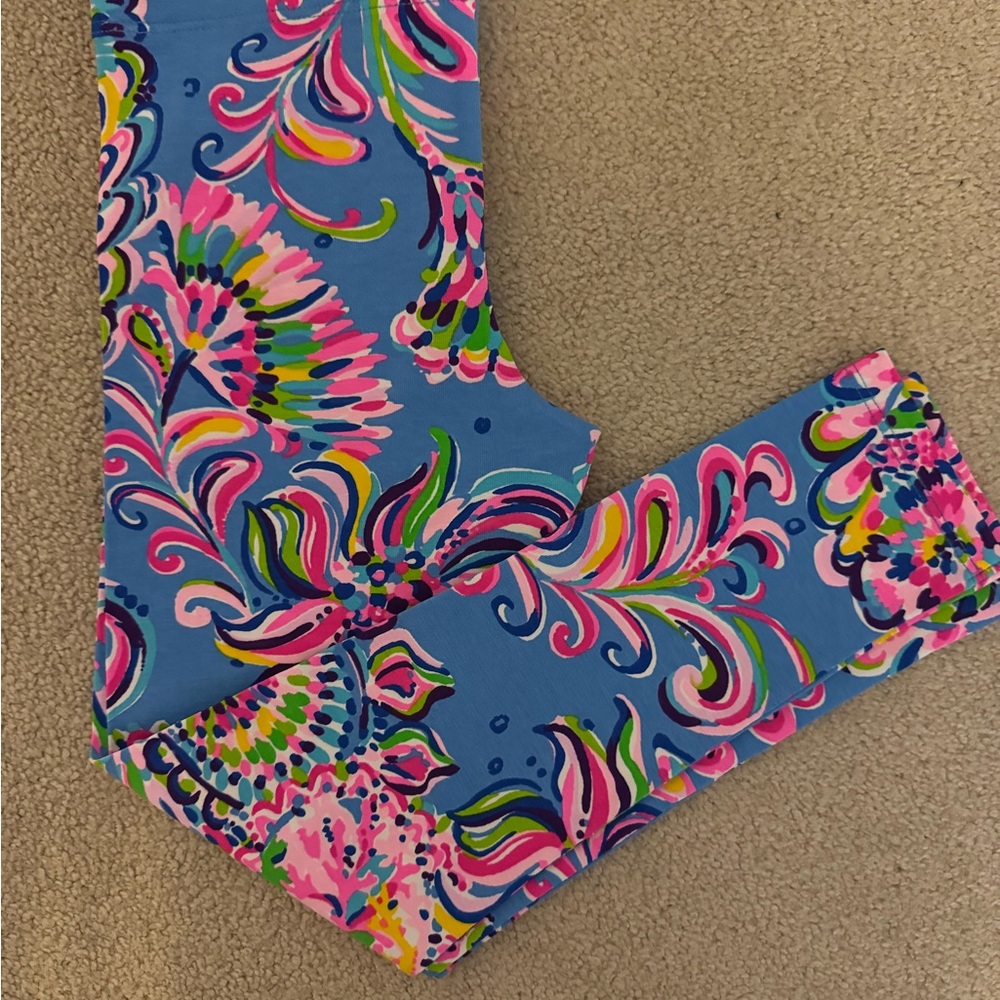 Lilly Pulitzer Blue and Pink Psychedelic Leggings New without Tags